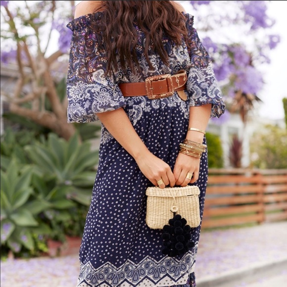 SALONI Off the Shoulder Silk Dress Sz 4 or Small - Picture 11 of 11